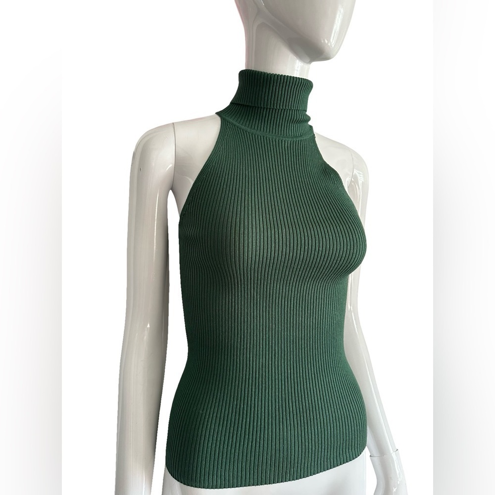 Joe's Jeans Forest Green Ribbed Top Turtleneck Xs - Picture 1 of 6